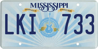 MS license plate LKI733