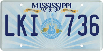 MS license plate LKI736