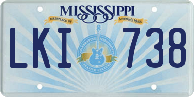 MS license plate LKI738