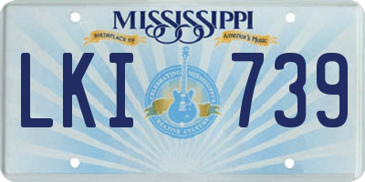 MS license plate LKI739