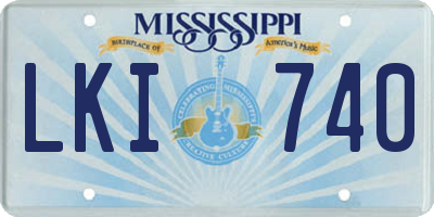 MS license plate LKI740