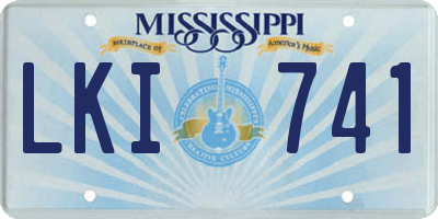 MS license plate LKI741