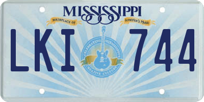 MS license plate LKI744