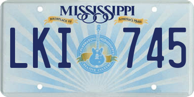 MS license plate LKI745