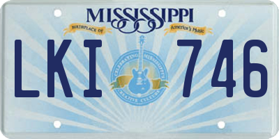 MS license plate LKI746