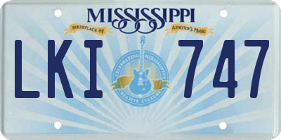 MS license plate LKI747