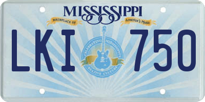 MS license plate LKI750