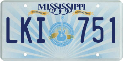 MS license plate LKI751