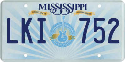 MS license plate LKI752