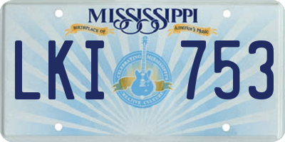 MS license plate LKI753