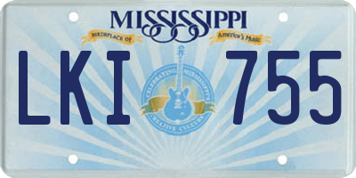 MS license plate LKI755