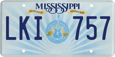 MS license plate LKI757