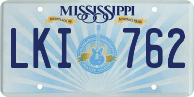 MS license plate LKI762