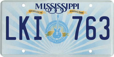 MS license plate LKI763