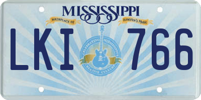 MS license plate LKI766
