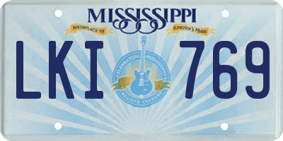 MS license plate LKI769