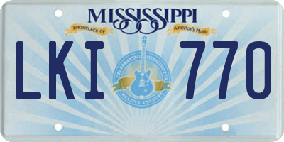 MS license plate LKI770
