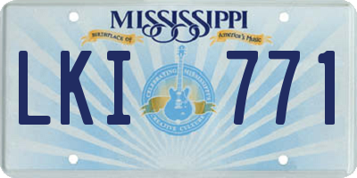 MS license plate LKI771