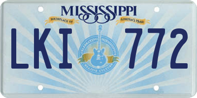 MS license plate LKI772