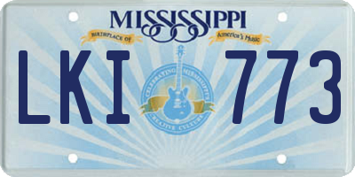 MS license plate LKI773
