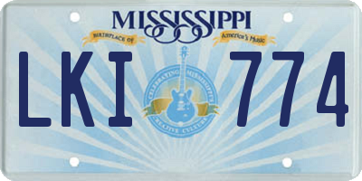 MS license plate LKI774
