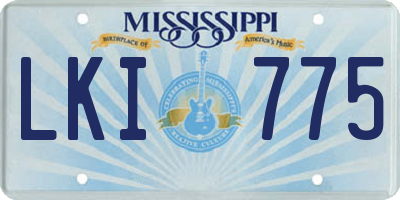 MS license plate LKI775