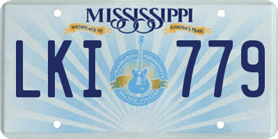 MS license plate LKI779