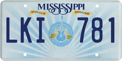 MS license plate LKI781