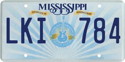 MS license plate LKI784