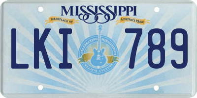 MS license plate LKI789