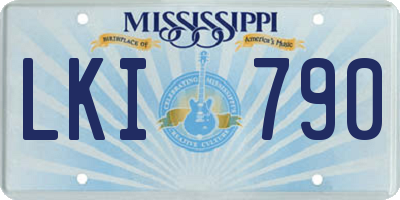 MS license plate LKI790