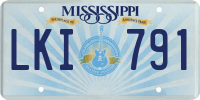 MS license plate LKI791