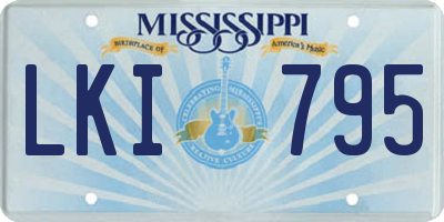 MS license plate LKI795