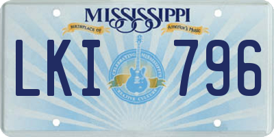 MS license plate LKI796