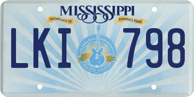 MS license plate LKI798