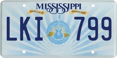 MS license plate LKI799