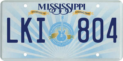 MS license plate LKI804