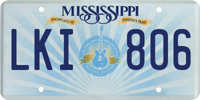 MS license plate LKI806