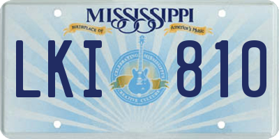 MS license plate LKI810