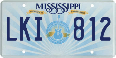 MS license plate LKI812