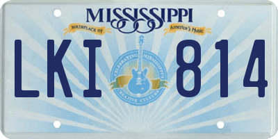 MS license plate LKI814