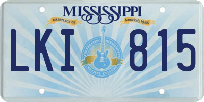 MS license plate LKI815