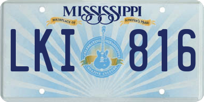MS license plate LKI816