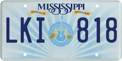 MS license plate LKI818