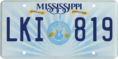 MS license plate LKI819