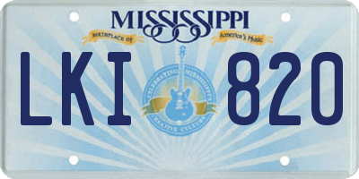 MS license plate LKI820