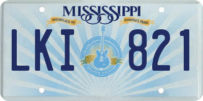 MS license plate LKI821
