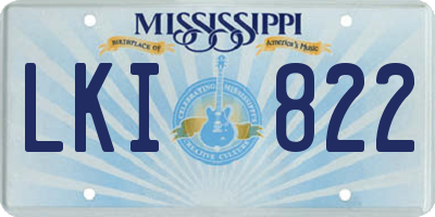 MS license plate LKI822