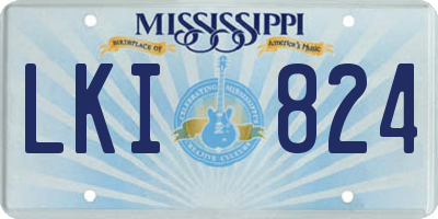 MS license plate LKI824
