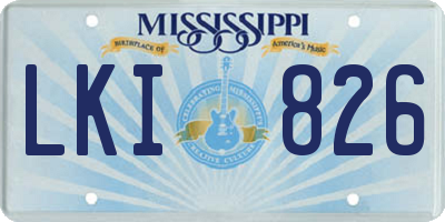 MS license plate LKI826